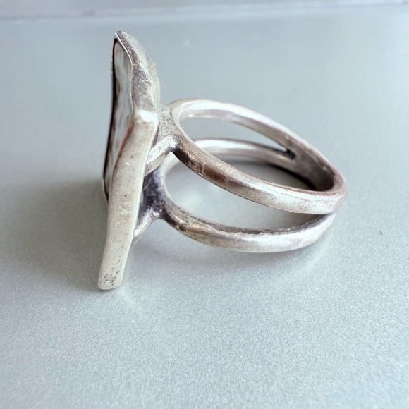 Silpada Artisan Square Modernist Hammered Sterling Silver 925 Retired Ring - Picture 8 of 12